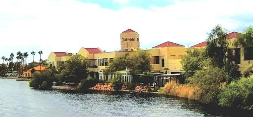 Image of Lakeside Event Center from across the lake