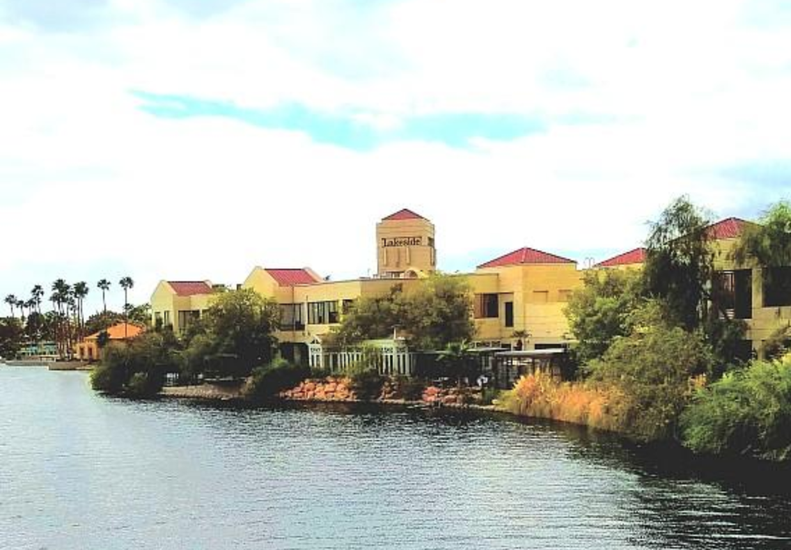 Image of Lakeside Event Center from across the lake