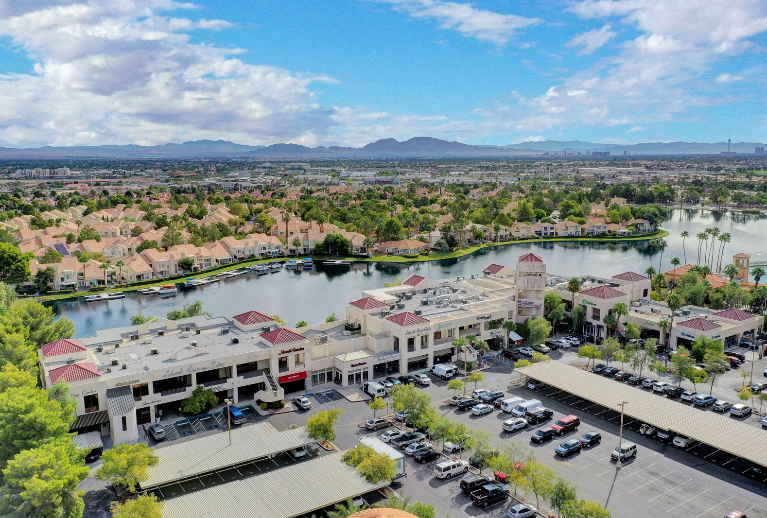Aerial view of Lakeside Event Center in Desert Shores Summerlin