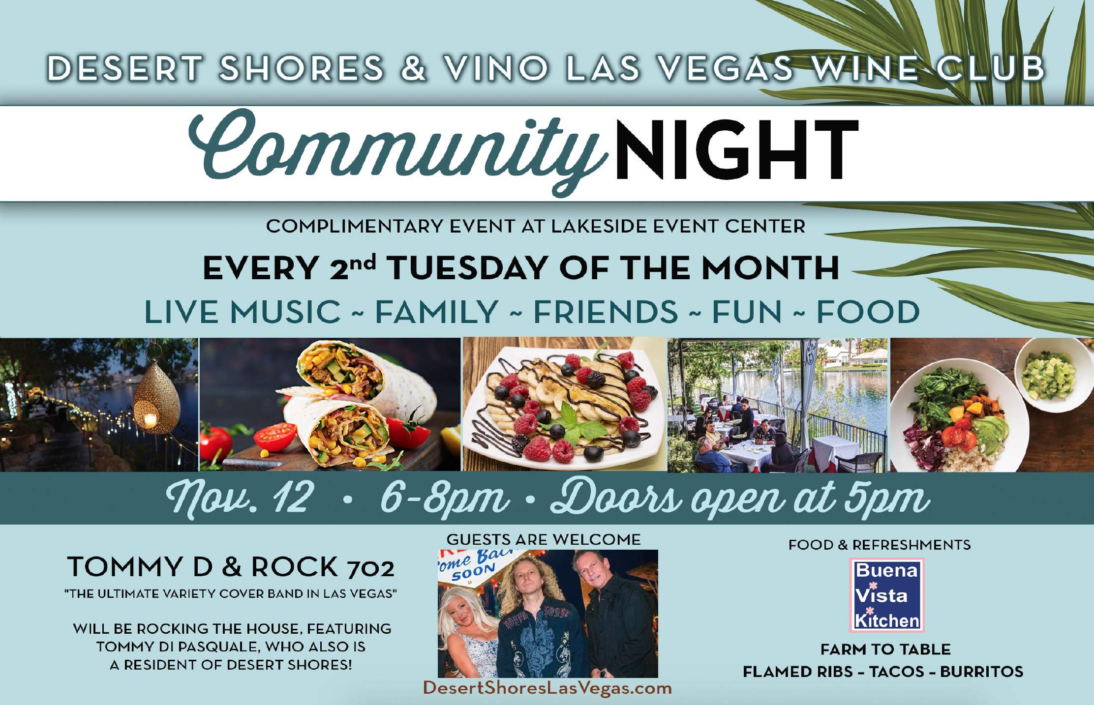 Desert Shores Vino Las Vegas Wine Club Community Event Flyer for November 12, 2019