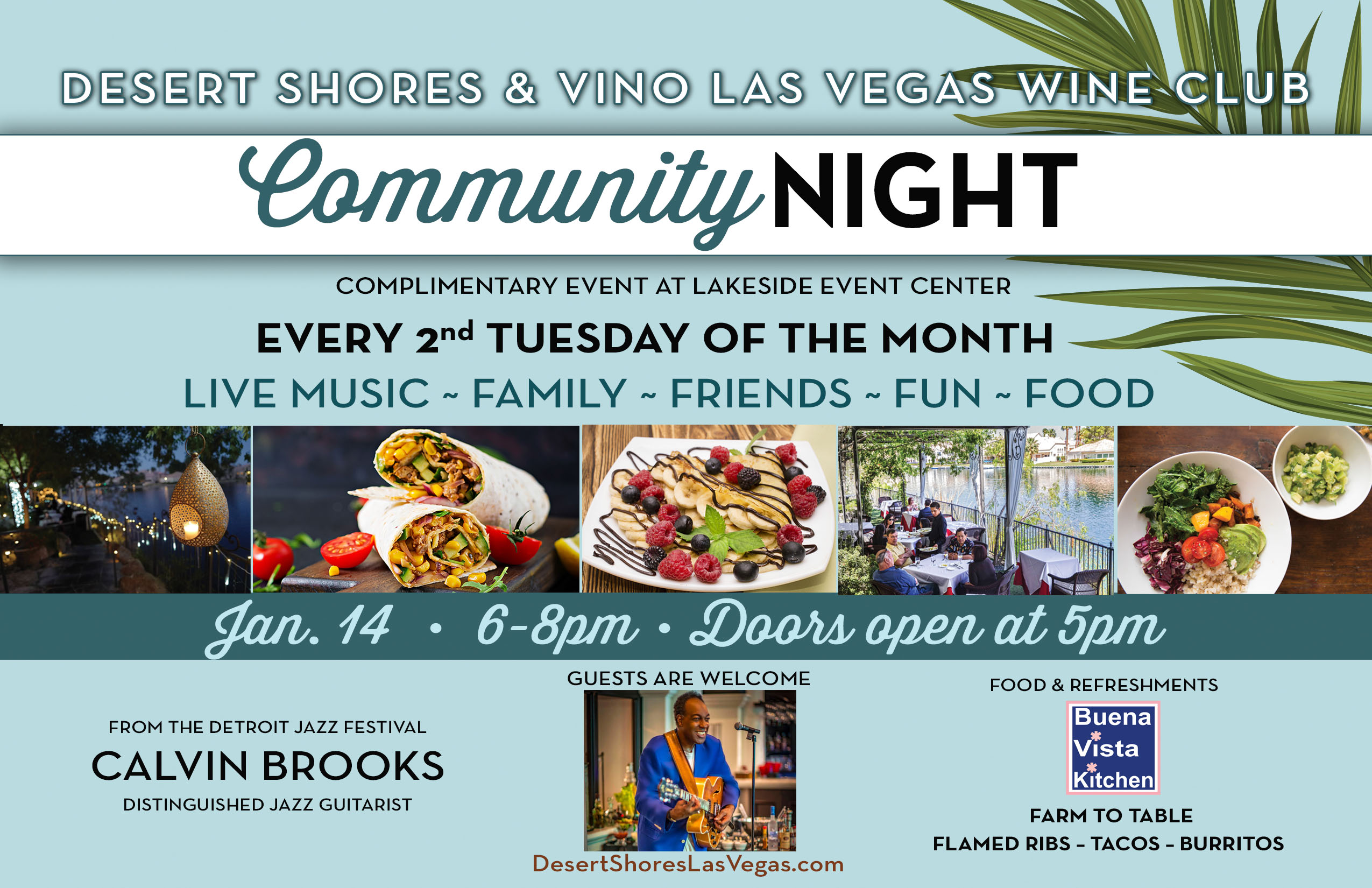 Desert SHores Community Nights Flyer for January 2020