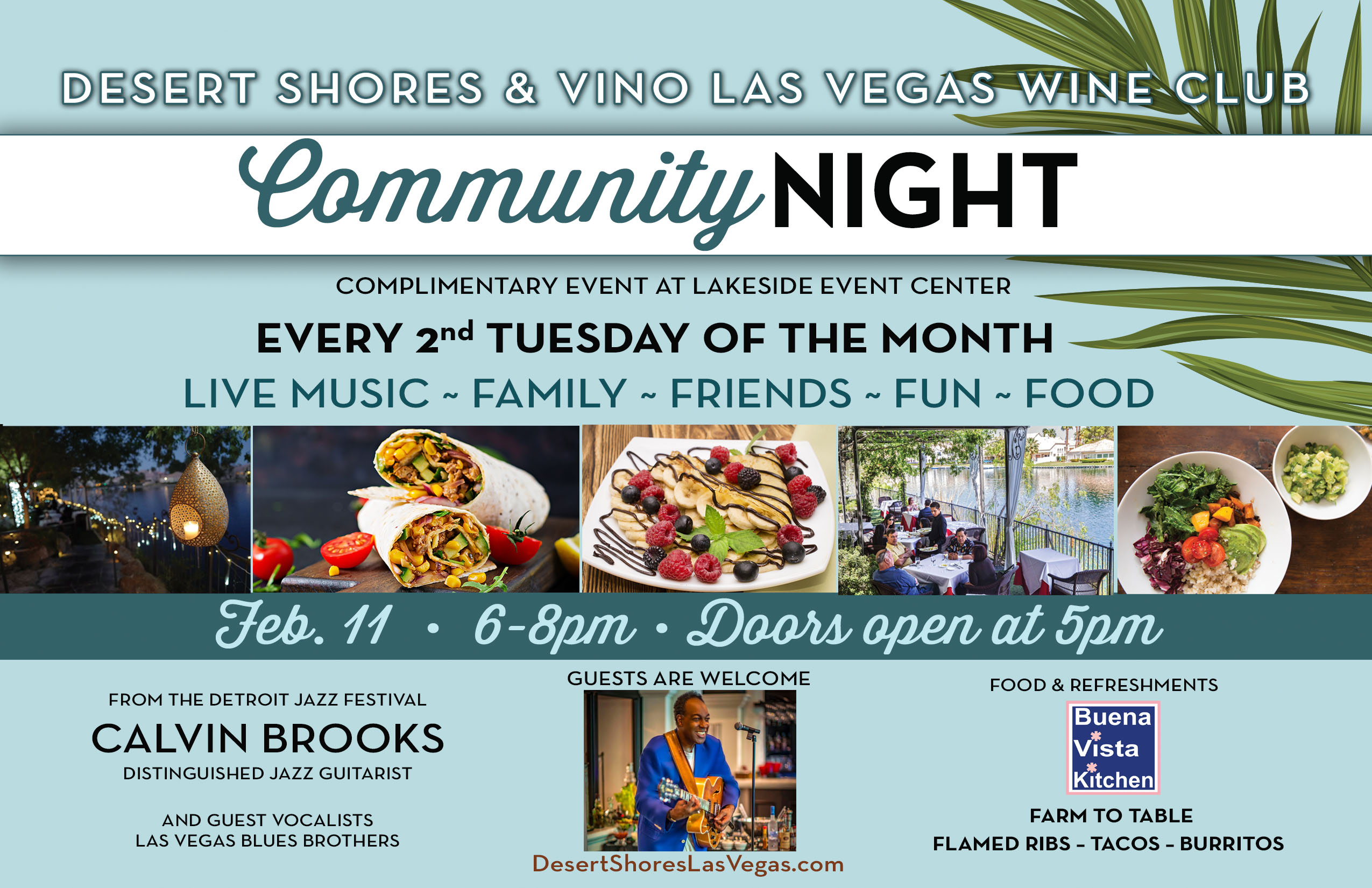February 11th Desert Shores Community Event Flyer