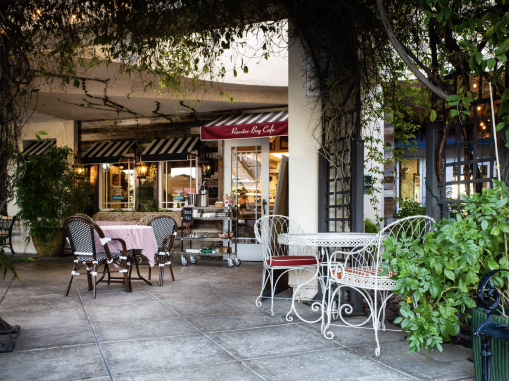 The Ambiance of the patio at Rooster Boy Cafe