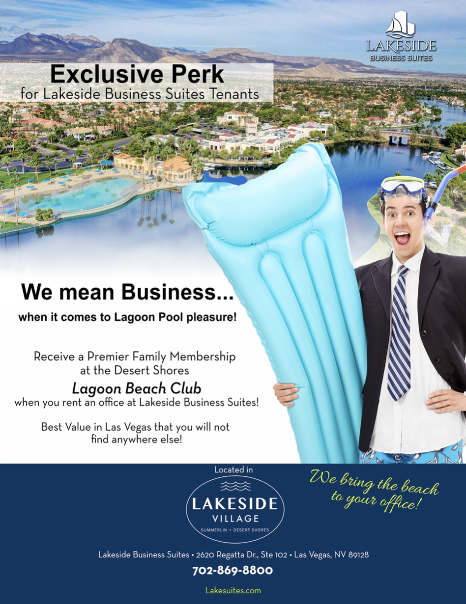 Lakeside Business Suites Desert Shores Lagoon Perk flyer