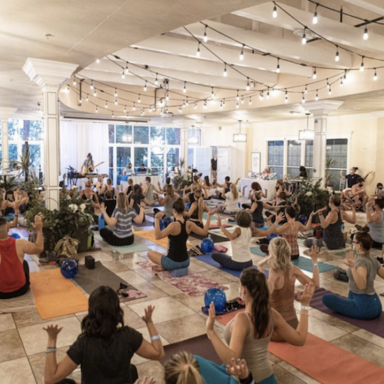 Mass Yoga event